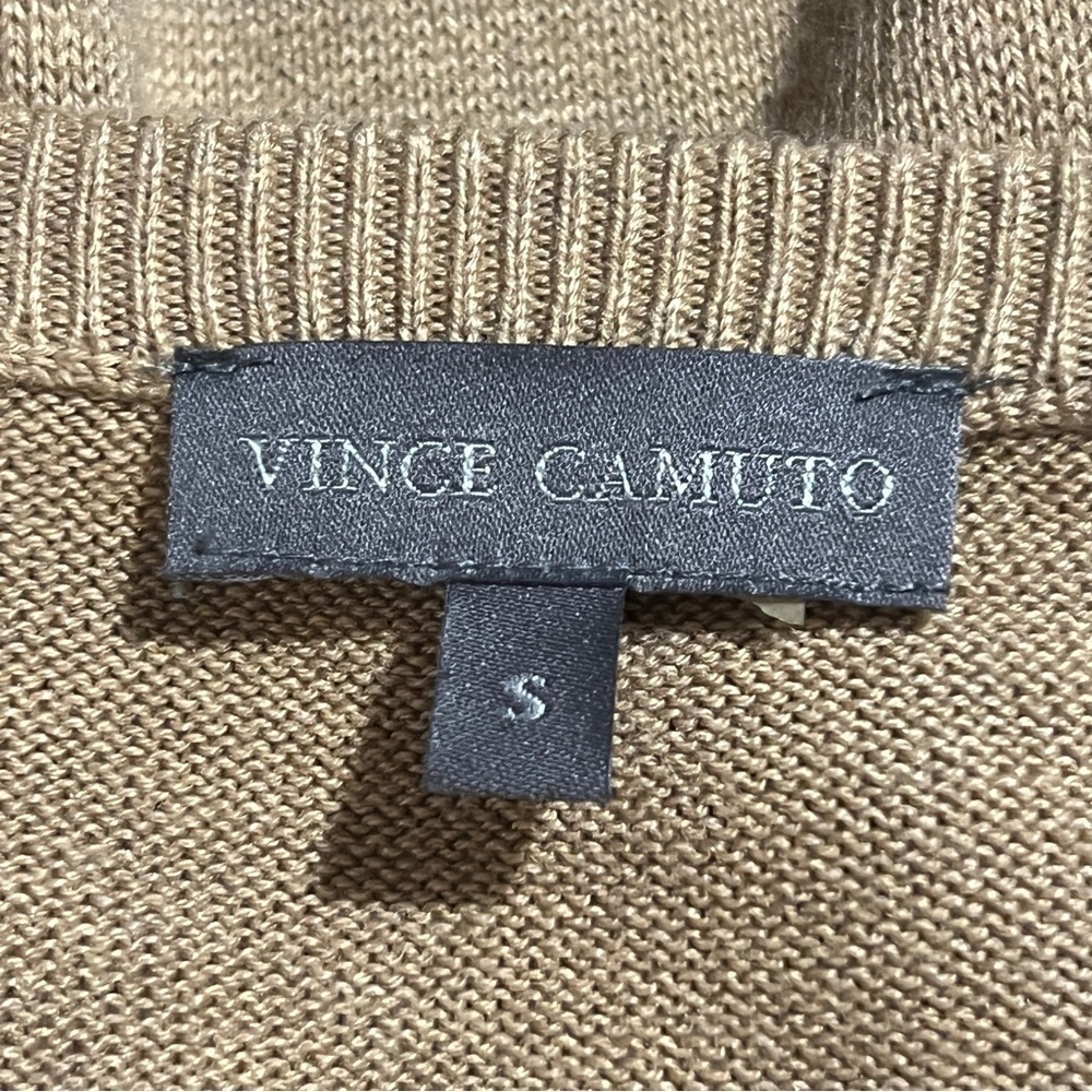 ☀️Vince Camuto Hi-Lo V Neck Brown Black Gray Sweater Small - Picture 4 of 5